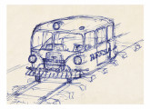 Auto-de-linha da RFFSA com carroceria Striuli, operando na estação Barra Mansa (RJ) em 1963; o desenho foi realizado pelo editor de LEXICAR aos 15 anos de idade. 