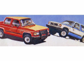 Cabine-dupla e Blazer Sulam sobre picape Chevrolet 1985. 