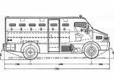 Blindado para transporte de tropa com capacidade para 18 soldados.    