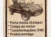 Primeiro modelo do buggy Toppy, sem saias laterais, em pequeno anúncio de jornal de 1982. 