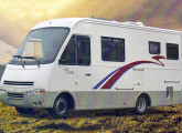 Concorde sobre chassi Iveco, com 7,2 m (e disponível com até 8,5 m de comprimento); note a porta de acesso para o motorista.    