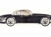Desenho de perfil do suposto Tucker Carioca: apesar de serem do mesmo modelo, as duas imagens parecem representar veículos totalmente diferentes (fonte: Revista de Automóveis).    