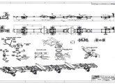 Desenho dimensional do chassi bi-articulado Tuttotrasporti. 