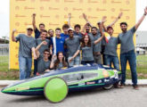 Equipe Milhagem, da UFMG, vencedora da etapa brasileira da Eco-Marathon 2018 na categoria Bateria Elétrica (fonte: portal ufmg).