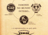 Kenworth, Massey-Harris, Scania-Vabis e Studebaker - as quatro marcas representadas no Brasil pela Vemag em maio de 1953, data deste anúncio.