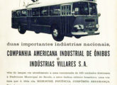 Propaganda conjunta da Caio e Villares, de 1964, anunciando a venda de 130 trólebus para a operadora pública CTU, de Recife (PE) (fonte: Paulo Roberto Steindoff).