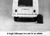 Sutil propaganda Kombi de março de 1963, registrando a capacidade de transporte de mais de 30 radiadores... por um carro que não usa radiador. 