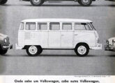 Além de demonstrar a excelente relação entre peso próprio e capacidade da Kombi, a VW exaltava seu tamanho reduzido (21 cm a mais do que o Fusca), facilitando manobras e vagas para estacionar; a publicidade é de agosto de 1963.