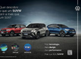 T-Cross, Taos e Nivus: os três utilitários esportivos da Volkswagen em publicidade de janeiro de 2022.