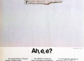 Irônica publicidade de dezembro de 1981 confrontando a universalidade do Fusca com o novo conceito de "carro mundial".