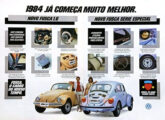 Propaganda de página dupla para o Fusca 1984.