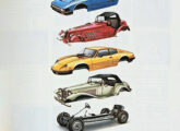 Um resumo da indústria de foras-de-série brasileiros nesta propaganda VW de abril de 1985, ilustrada por cinco modelos icônicos: (a partir do alto) Miura, Ventura e Alfa de L'Automobile, Puma e Lafer MP (fonte: Jorge A.Ferreira Jr.).