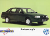 Ficha técnica para o sedã Santana a gás, preparado para o mercado taxista.