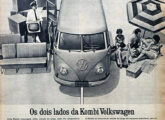 Publicidade de maio de 1961 mostrando a Kombi como carro para trabalho e passeios com a família.