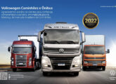 Publicidade do início de 2023 comemorando a liderança de mercado da VWC, em 2022, em quatro categorias de caminhões - uma com Delivery e três com Constellation (mas nenhuma com o novo Meteor, mero figurante no anúncio).