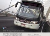 Um biarticulado Caio paulistano ilustra esta publicidade de março de 2011 para os modernos chassis Volvo de motor traseiro.
