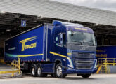 Um dos três FH 500 adquiridos pela transportadora paranaense Transdotti, no início de 2026, movidos 100% a biocombustível B100.