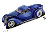 Proposta de Walmir Rodrigues para um hot rod Ford 1937; o desenho é de 2007.