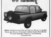 Cabine-dupla Chevrolet-Wilcar em pequeno anúncio de 1986.