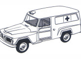 Picape Willys transformada em ambulância. 