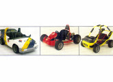 Três outros modelos infantis da Winner: "Porsche" de dois lugares, kart e gaiola.   