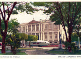 Ônibus-zepelim em postal de Manaus do final da década de 50.