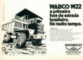 Wabco W22 foi o primeiro caminhão para construção pesada produzido no país; a propaganda é de novembro de 1974.