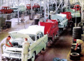 Outros tempos: esta imagem de 1960 mostra a linha de montagem da Willys atendendo ao mesmo tempo modelos tão diferentes como o Aero e o Dauphine (fonte: portal autoentusiastas).