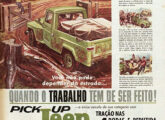 Propaganda Willys de setembro de 1961 explorando as difíceis condições de estrada que sua picape era capaz de enfrentar.