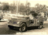 Picape militar do Exército Brasileiro equipada com lançador de foguetes M108 (fonte: Paulo Roberto Steindoff / ecsbdefesa).