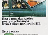 O Gordini III chegou com opção de freios a disco, como lembra esta propaganda de 1967.