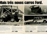 "Mais três novos carros Ford": propaganda da linha de utilitários Willys, de março de 1969 (fonte: João Luiz Knihs).
