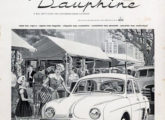 Dauphine nacional em uma de suas primeiras peças publicitárias, de março de 1960.