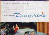 As quatro portas do Dauphine são a chamada desta publicidade de abril de 1960.