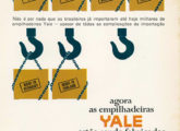 Publicidade de janeiro de 1966 anunciando a nacionalização das empilhadeiras Yale.
