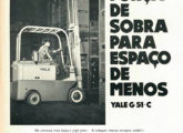 Empilhadeira compacta G-51C em publicidade de maio de 1970.