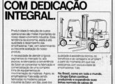 Propaganda institucional da Eaton, de junho de 1977, reafirmando ser ainda fabricante de empilhadeiras.