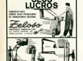 Pequena propaganda de novembro de 1963 mostrando alguns dos equipamentos de movimentação da Zeloso, inclusive uma empilhadeira com operador embarcado.