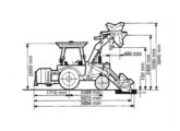 Esquema dimensional da pá carregadeira 700P.