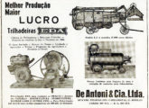 Anúncio de jornal de 1969: pouco antes de lançar sua colheitadeira, a De Antoni mantinha em produção a quase secular trilhadeira (fonte: Jorge A. Ferreira Jr.).