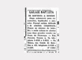 Pequeno anúncio de aluguel de automóveis da Garage, publicado continuamente até novembro de 1937.