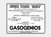 Curioso anúncio de um fabricante carioca de aparelhos de gasogênio, de setembro de 1942, indicando a Garage Baptista como local indicado para montagem do equipamento.