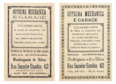 Dois pequenos anúncios da oficina e garagem Rodrigues & Silva, publicados em 1916 na revista Auto-Propulsão.