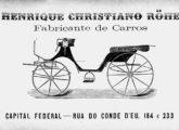 Por mais de dez anos Henrique Christiano Röhe frequentou a lista de anunciantes do Almanak; esta propaganda foi publicada em 1892 e 93.