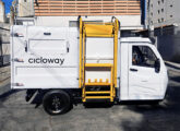 Opcionalmente, Besouro pode ser equipado com elevador elétrico para descarga de contentores de lixo.