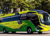 Equipado com chassi Scania K 340 e recebido pela viação Pássaro Marrom em dezembro de 2025, este Paradiso 1050 foi o primeiro rodoviário da geração 8 a receber propulsão a gás (fonte: Jorge A. Ferreira Jr.).