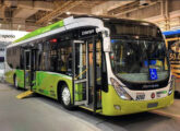 O híbrido Volvo encarroçado pela Marcopolo exposto na feira Transpúblico Brasil 2013 (fonte: Rafael Navarro).