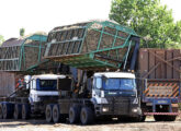 Dois Grunner transbordando cana-de-açúcar para caminhão de transporte (fonte: portal startagro).