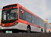 Articulado Mondego com mecânica Mercedes-Benz - um dos 72 exportados para o Chile em 2023.