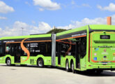 Em junho de 2025 foram iniciados os testes operacionais com o articulado BYD (foto: Luiz Fernando Máximo / portaldoonibus).